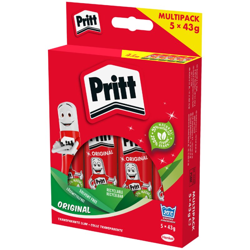 Pritt Bâton de colle, sans solvant, 22 g, 6 pièces